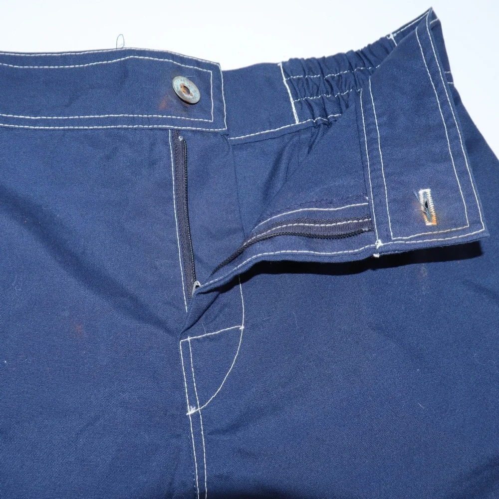 Vintage Catalina Men Navy Blue Board‎ Shorts White Contrast Stitch Size 34 USA
